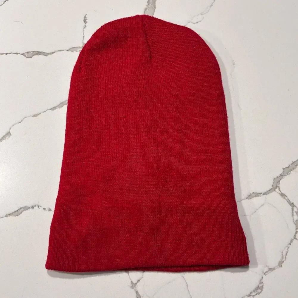 Men's Women's Pair Unisex Soft Knit Winter Acrylic Beanie Hat Cap OS Green Red
